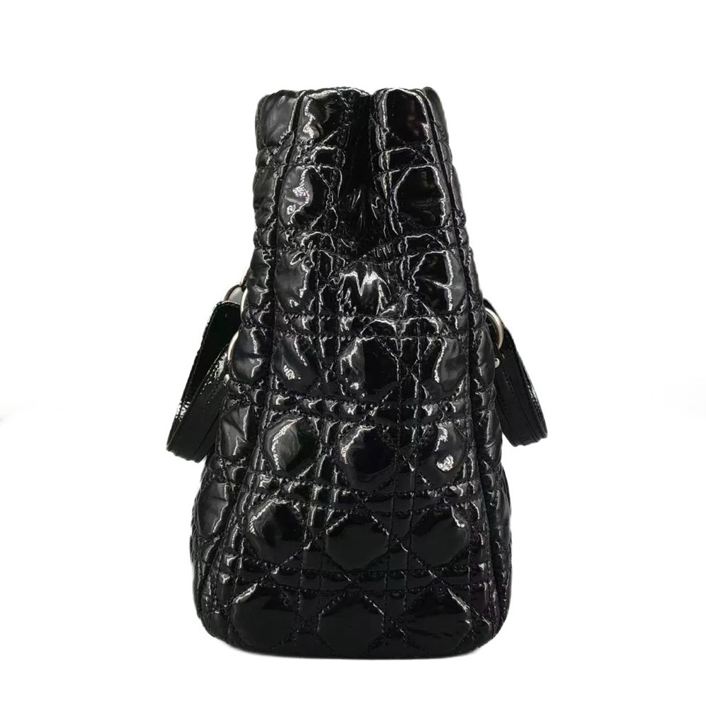 Dior 2012 Black Cannage Quilted Patent Leather Soft Medium Shopping Tote Bag - Picture 4 of 12